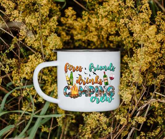 Fires friends drinks camping crew