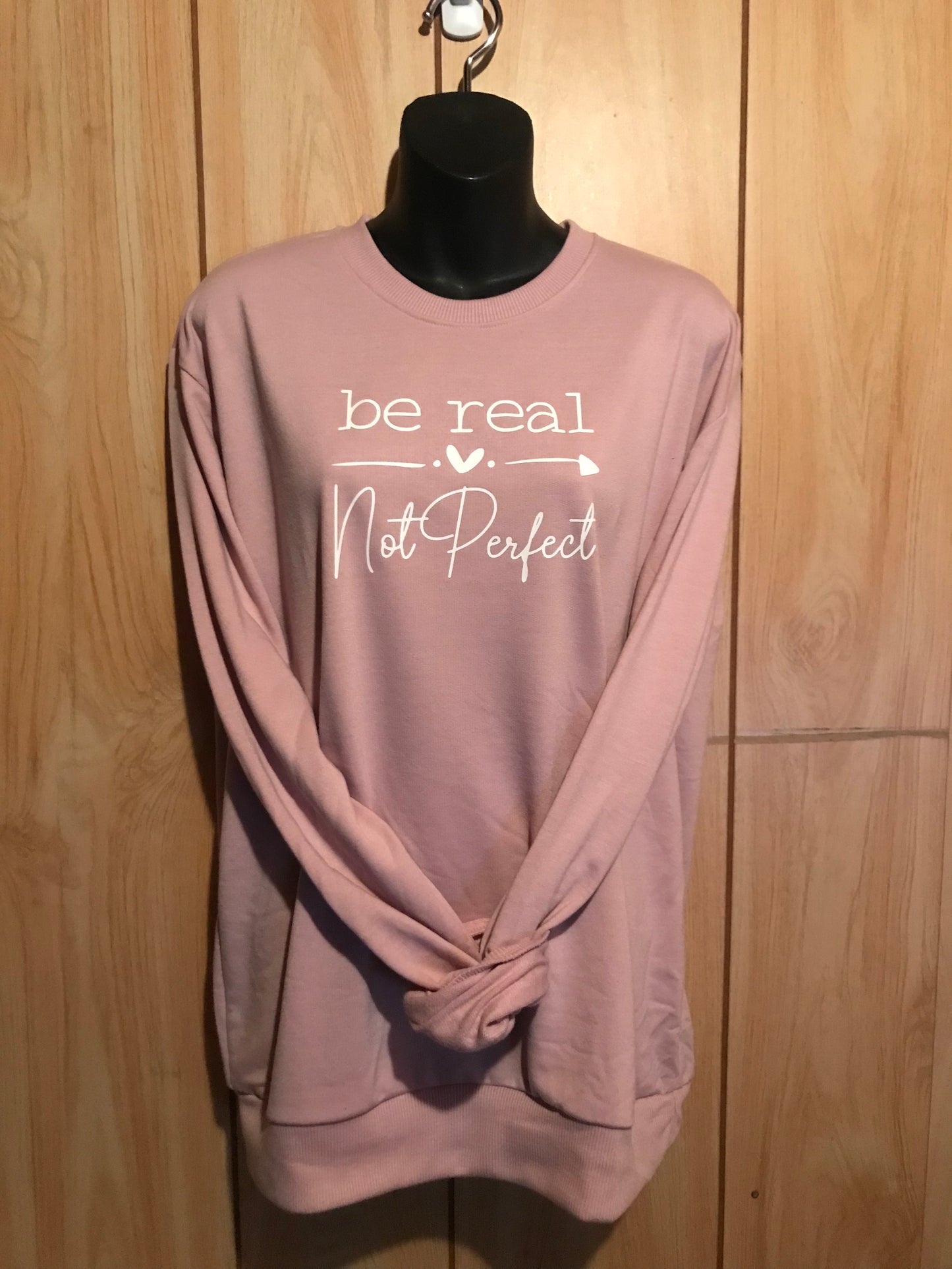 Be real not perfect Plum sweater