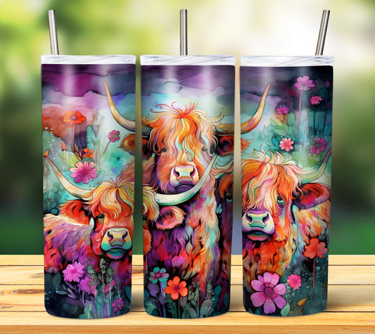 Highland cow tumbler