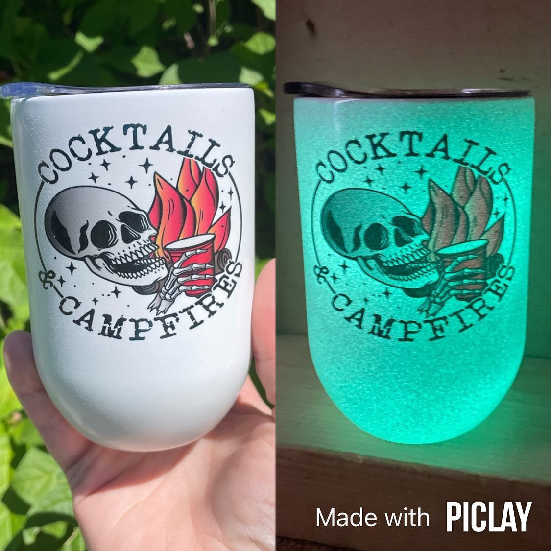 Glow in the dark campfire and cocktail