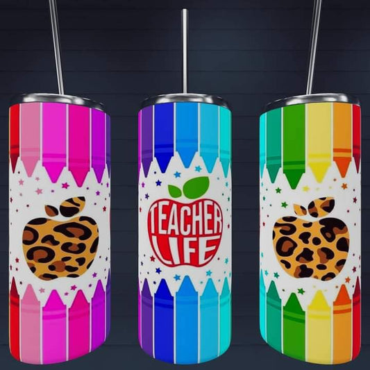 Teacher life apple tumbler