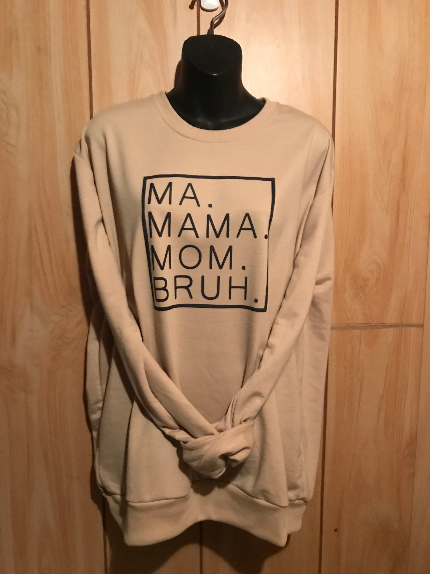 Beige MA MAMA MOM BRUH sweater