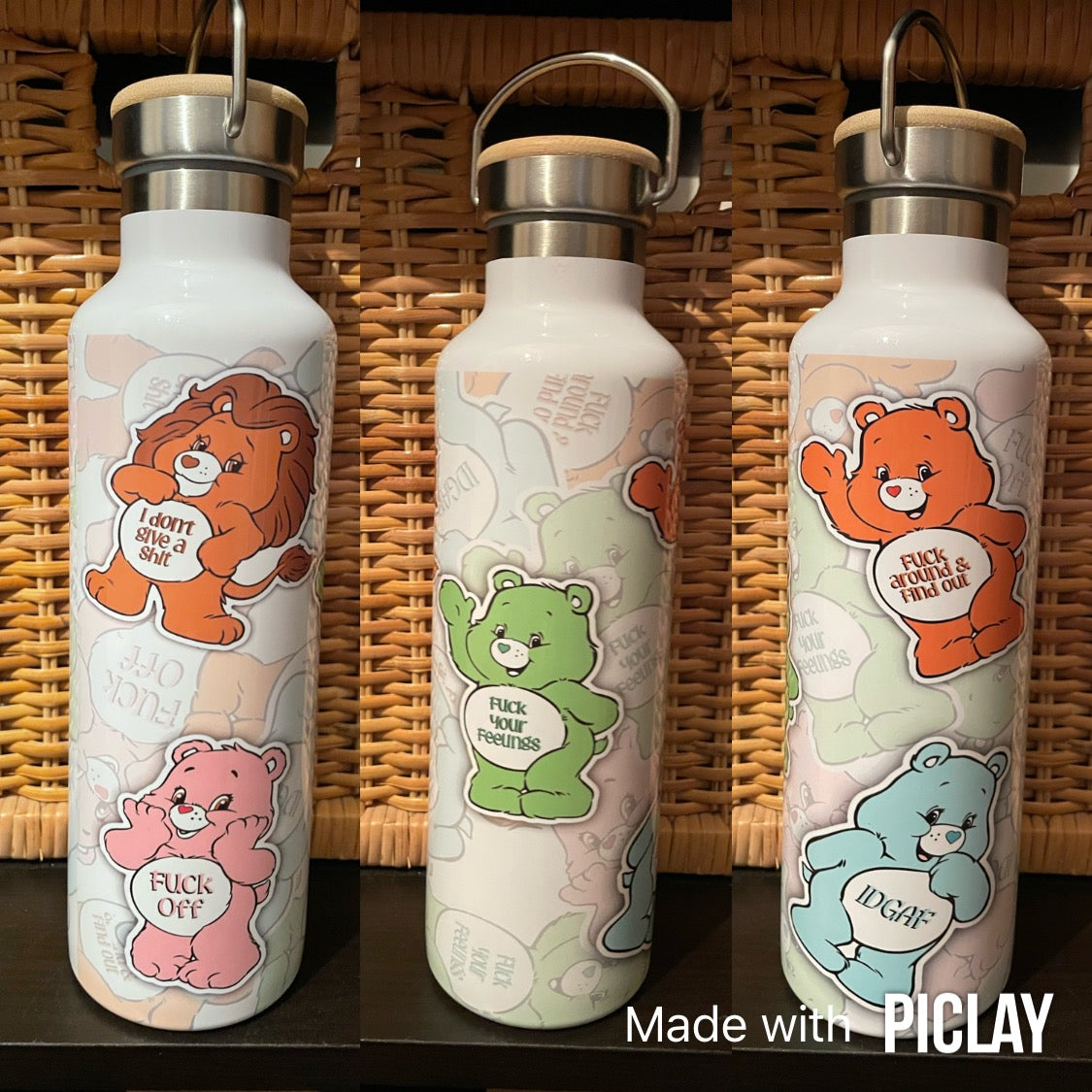 Naughty C bear Water bottle