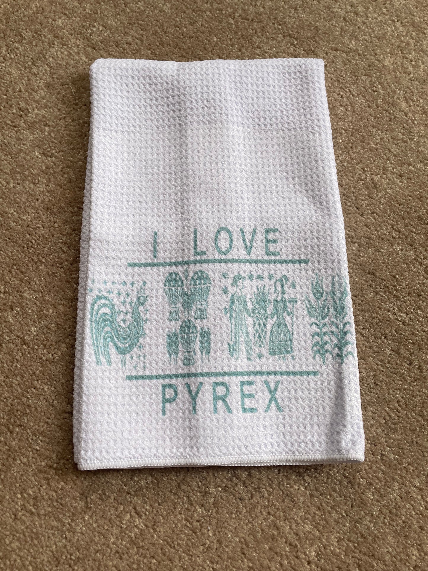 I love Pyrex tea towel