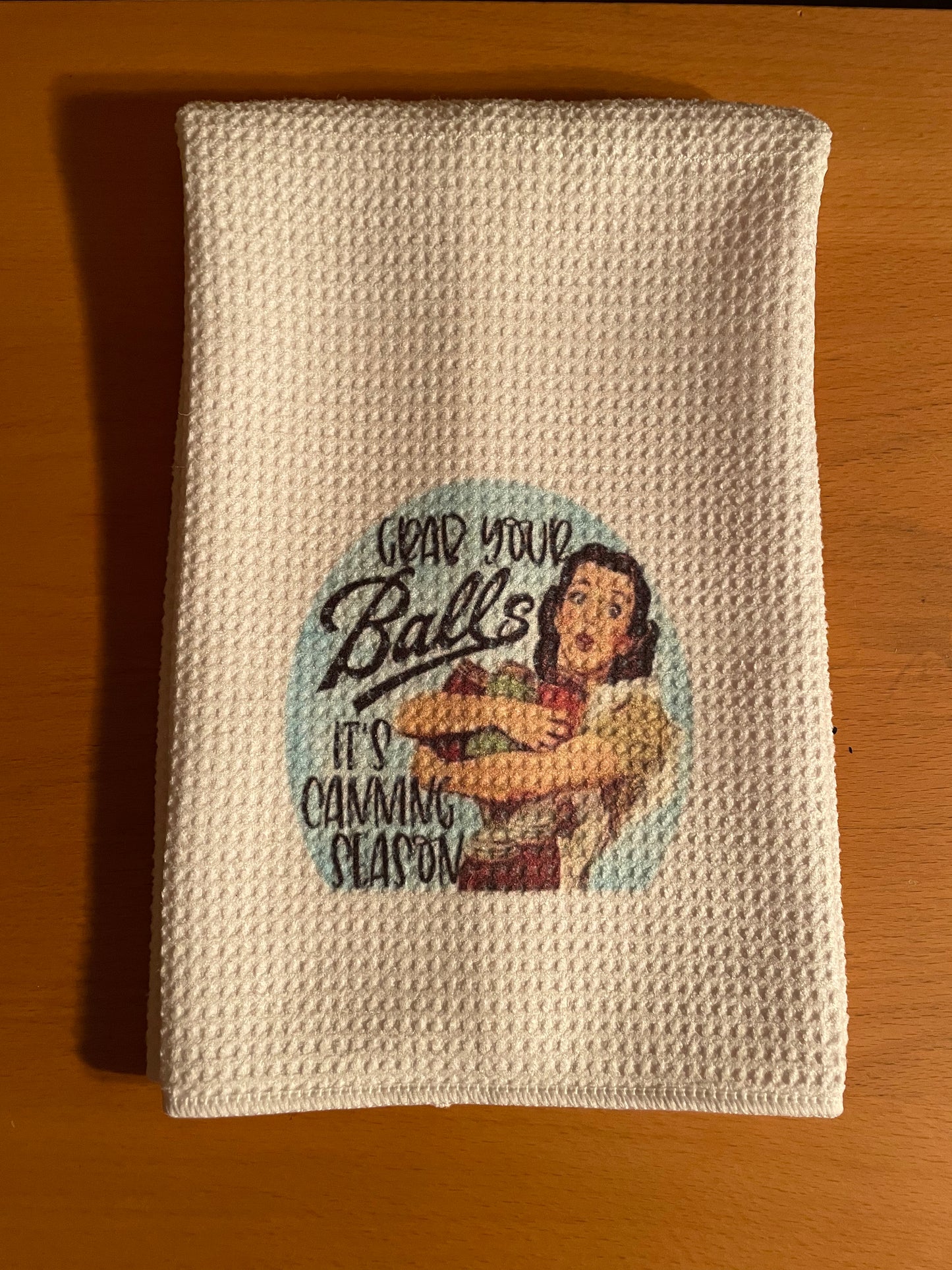 Grab your balls tea towel