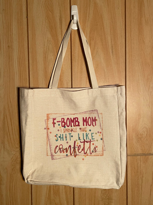 F Bomb mom tote bag