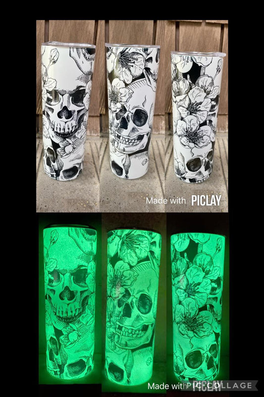 Glow green skeleton Tumbler