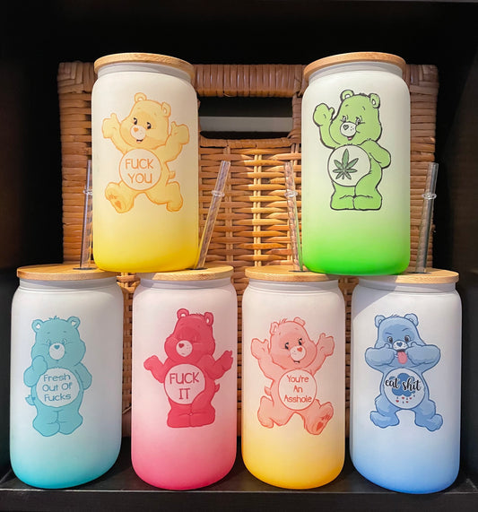 C Bear Set of 6 Glass cans