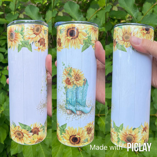 Sunflower/Boots Tumbler